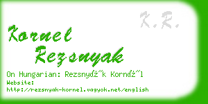 kornel rezsnyak business card
